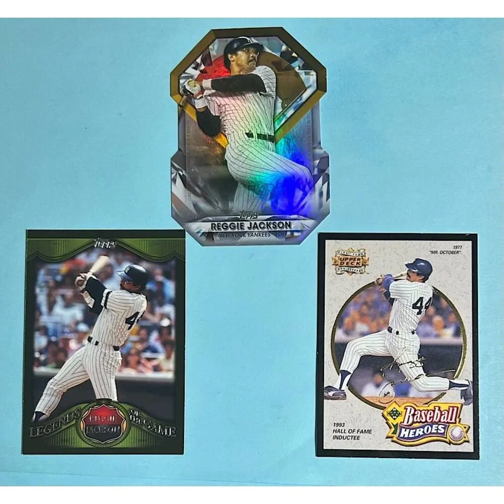 NY Yankees,Reggie Jackson 3 Cards1993 UD,2009 & 2022 Topps Diamond Greats DieCut